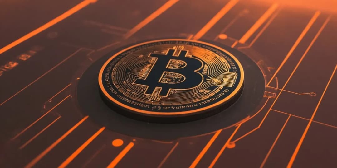 A close-up of a glowing Bitcoin on a digital circuit board, symbolizing the foundation of crypto knowledge and exploration into altcoins beyond Bitcoin