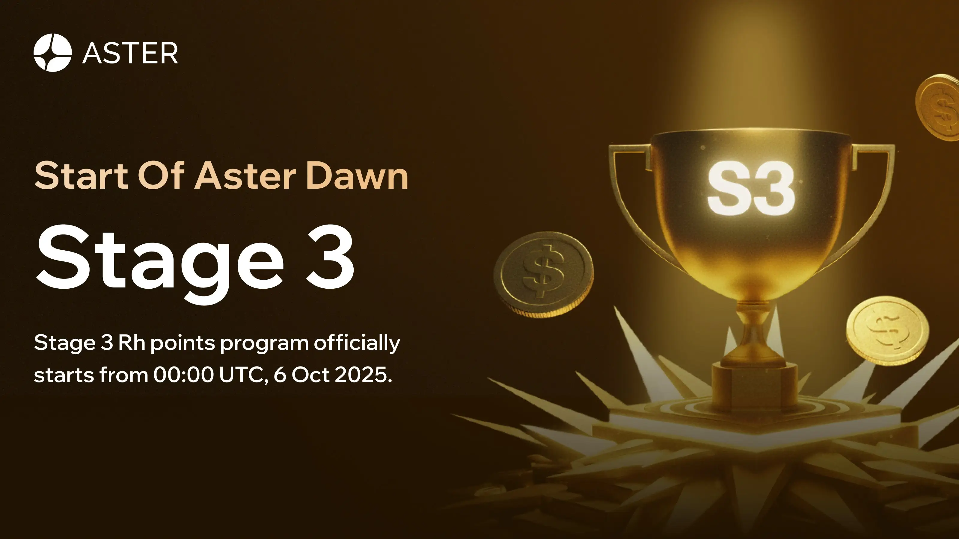 The Stage 3 Rh points program will be live on October 6, 2025, at 00:00 UTC.