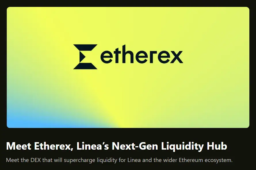 Etherex launch on Linea – official blog illustration