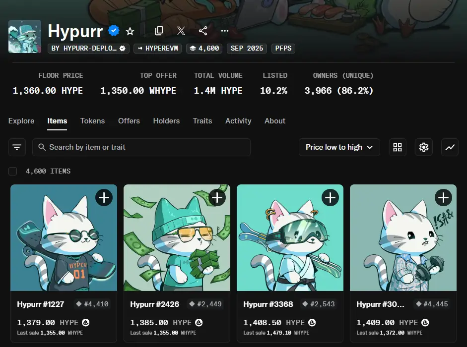 Hypurr NFT collection visual