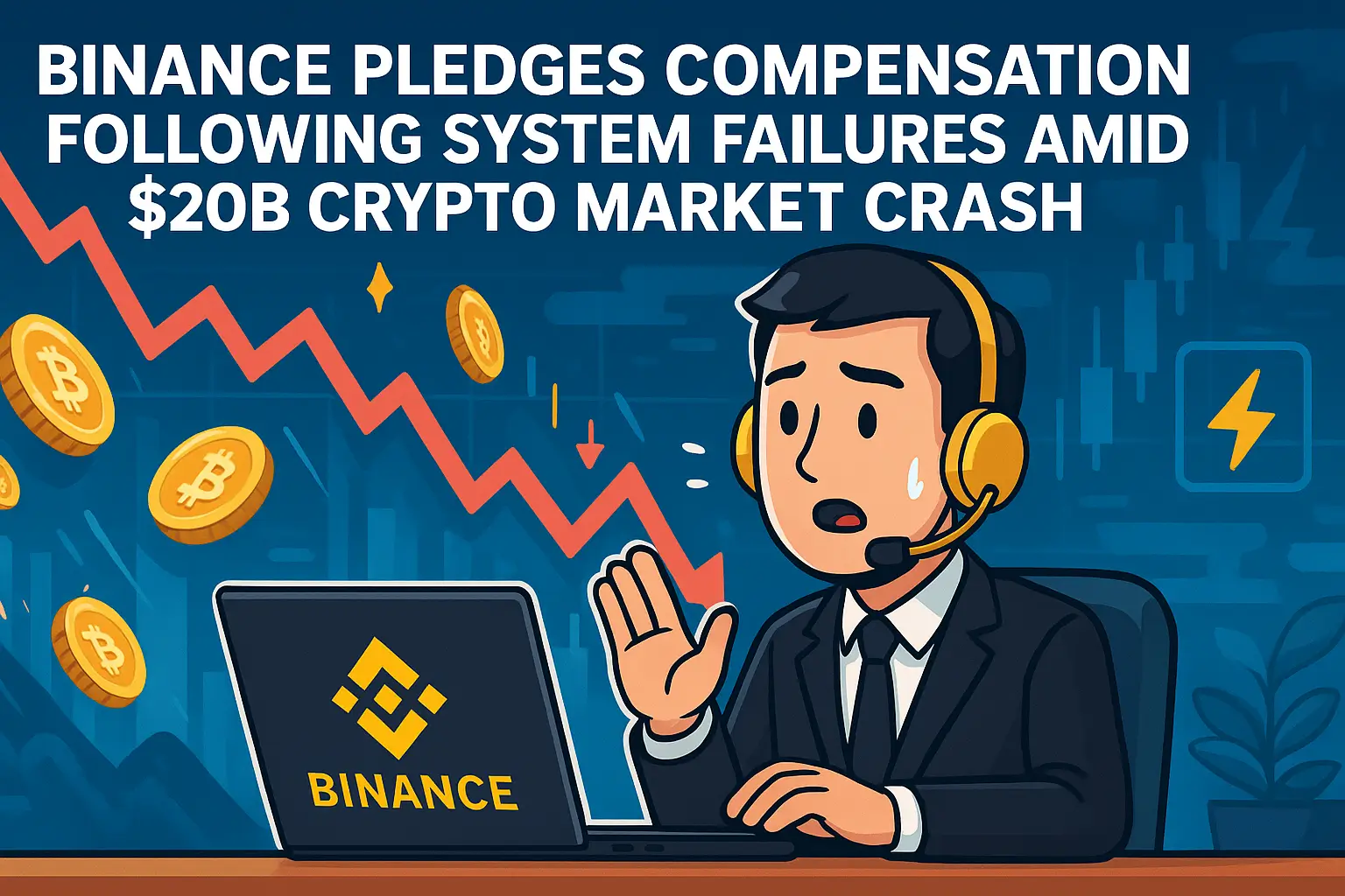 Binance Pledges Compensation Following System Failures Amid $20B Crypto Market Crash