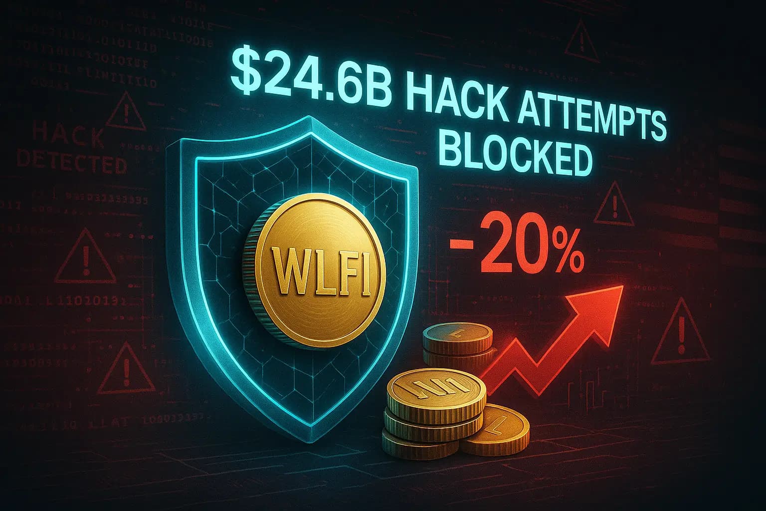Trump-Linked WLFI Blocks Hack Attempts Worth $24.6B as Token Drops Nearly 20%
